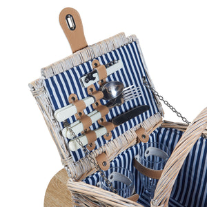 Panier de pique-nique Lumparland naturel blanc bleu casa.pro