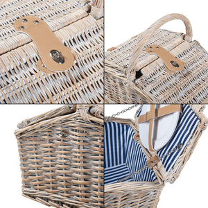 Panier de pique-nique Lumparland naturel blanc bleu casa.pro
