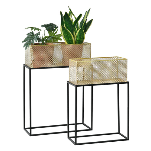 Portafiori Anderlues set da 2 nero/ottone en.casa - premiumXL