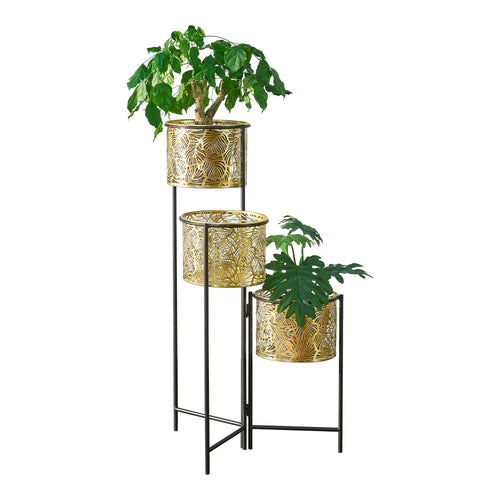 Portafiori Verrebroek Nero/Ottone [en.casa] - premiumXL