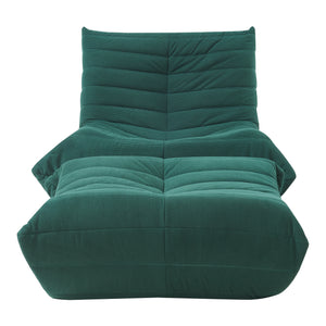 Set Kodsø di Poltrona Bassa e Pouf Poggiapiedi Imbottiti [en.casa]