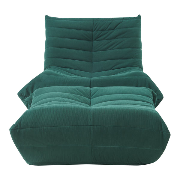 Set Kodsø di Poltrona Bassa e Pouf Poggiapiedi Imbottiti [en.casa]