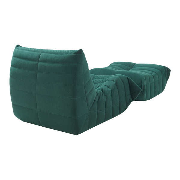 Set Kodsø di Poltrona Bassa e Pouf Poggiapiedi Imbottiti [en.casa]
