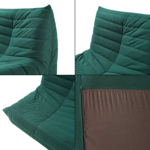 Set Kodsø di Poltrona Bassa e Pouf Poggiapiedi Imbottiti [en.casa]