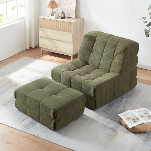 Fauteuil de sol Koskyvn avec repose-pieds 75 x 90 x 100 cm [en.casa]