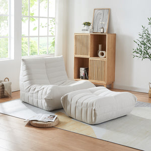 Fauteuil bas avec repose-pieds Kodsø 75x90x100 cm [en.casa]