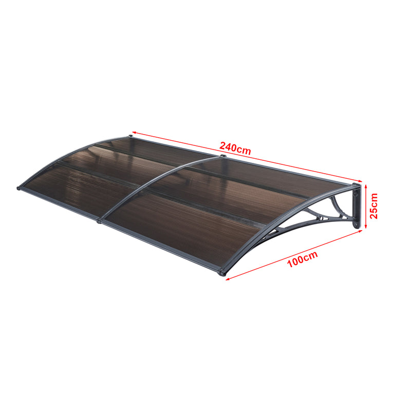 Schizzo in scala Pensilina per Ingresso Mellerud in Policarbonato - Vari Colori e Misure [en.casa]