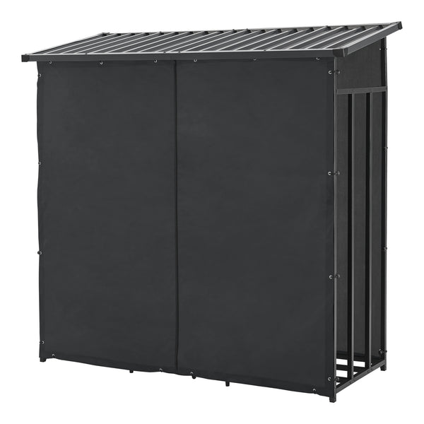 Brennholzregal Yakutat Schwarz in versch. Größen [casa.pro]