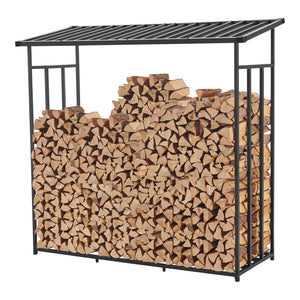 Brennholzregal Yakutat Schwarz in versch. Größen [casa.pro]