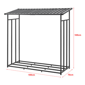 Brennholzregal Yakutat Schwarz in versch. Größen [casa.pro]