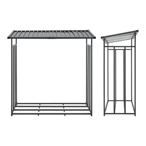 Brennholzregal Yakutat Schwarz in versch. Größen [casa.pro]