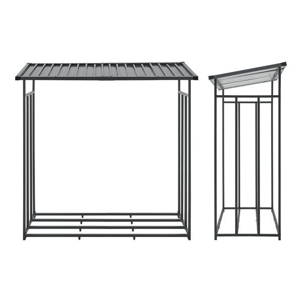 Brennholzregal Yakutat Schwarz in versch. Größen [casa.pro]