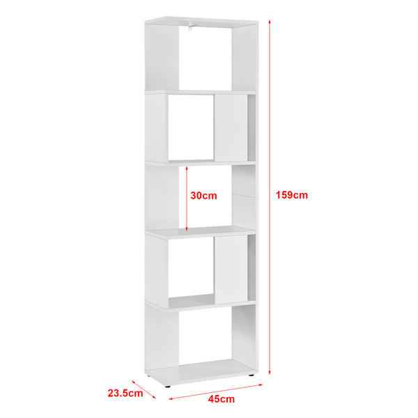 Libreria a 5 Ripiani 159 x 45 x 23,5 cm Scaffale in Design Moderno Mobile Portaoggetti per Soggiorno - Vari Colori