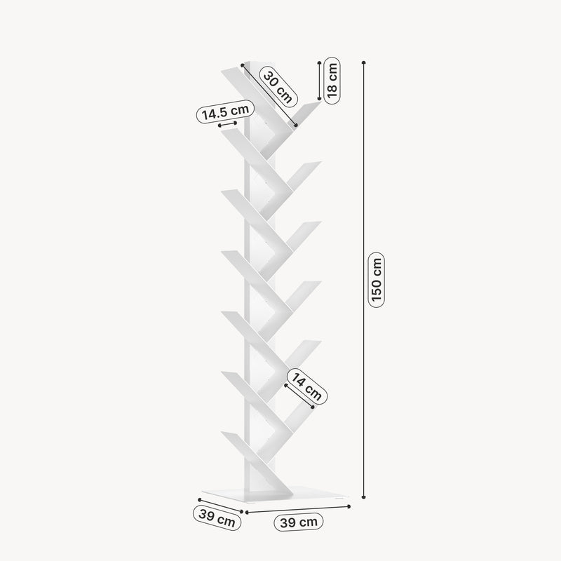 Schizzo in scala Libreria Eksjö a Forma di Albero Scaffale da Terra [en.casa]