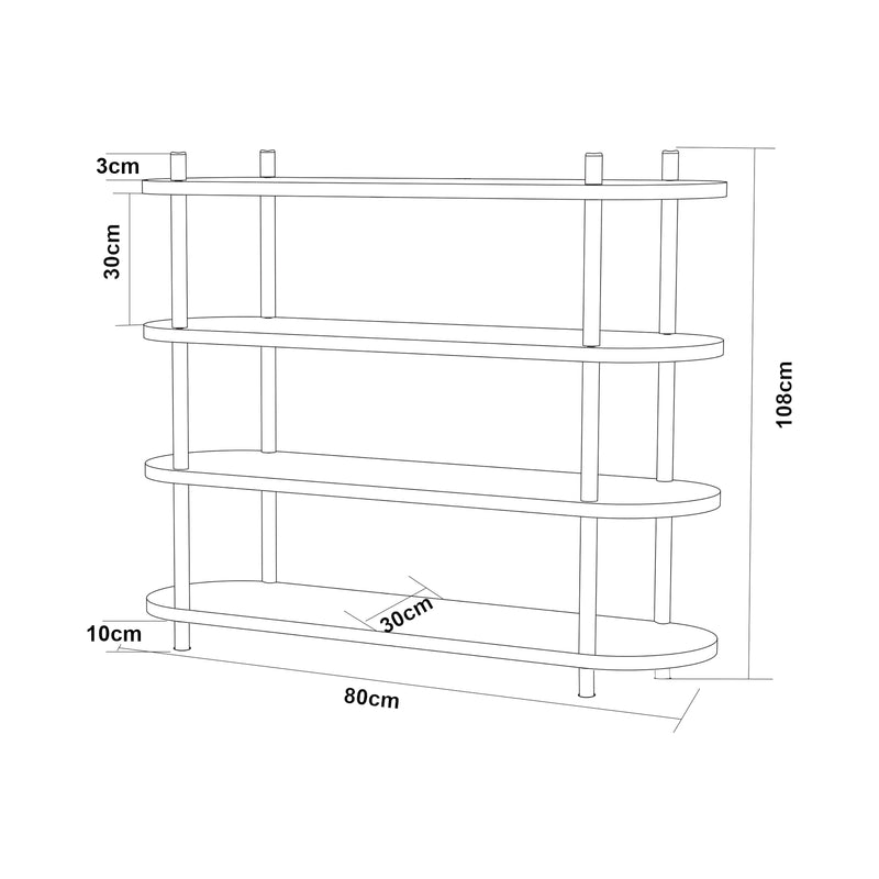 Schizzo in scala Scaffale da Terra Øvre Libreria [en.casa]