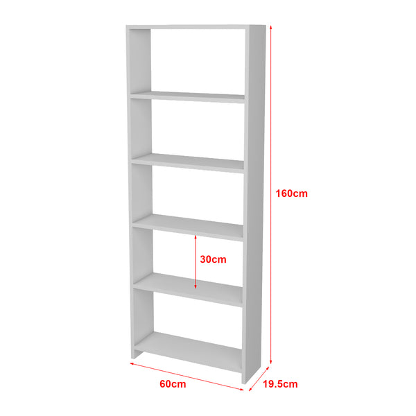 Bibliothèque Svinninge à 5 niveaux blanc [en.casa]