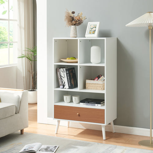 Libreria Reyljand Scaffale con Cassetto 120x70x40 cm - Vari Colori [en.casa]