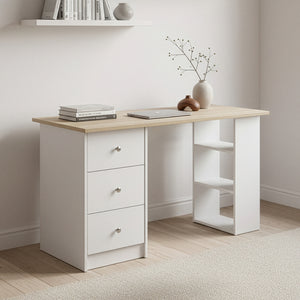Schreibtisch Lemberg 120x50x72 cm mit Schubladen + Ablage en.casa - premiumXL