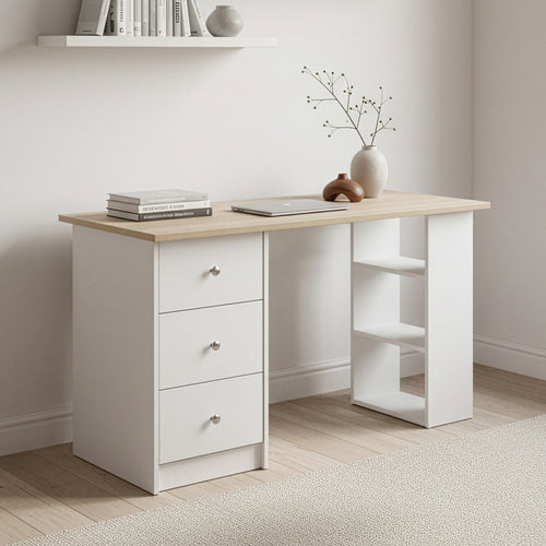 Schreibtisch Lemberg 120x50x72 cm mit Schubladen + Ablage en.casa - premiumXL