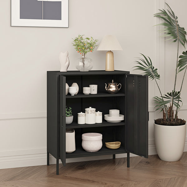 Armoire métallique Pyhäranta acier 102 x 80 x 40 cm [en.casa]