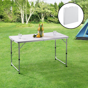 Höhenverstellbarer Klapptisch 120x60x55/63/70 cm in versch. Farben casa.pro