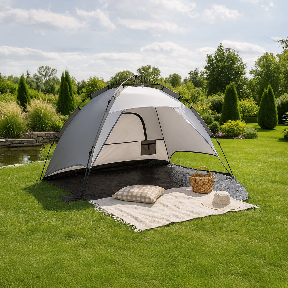 Strandmuschel Mullsjö Pop Up Strandzelt 215x135x140cm [pro.tec]