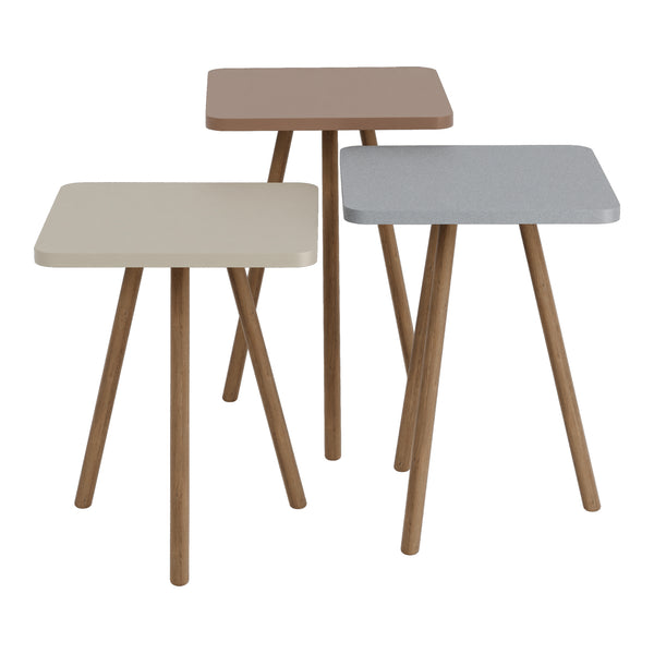 Satztisch Hobro im 3er Set Quadratisch 49x34x34 cm [en.casa]