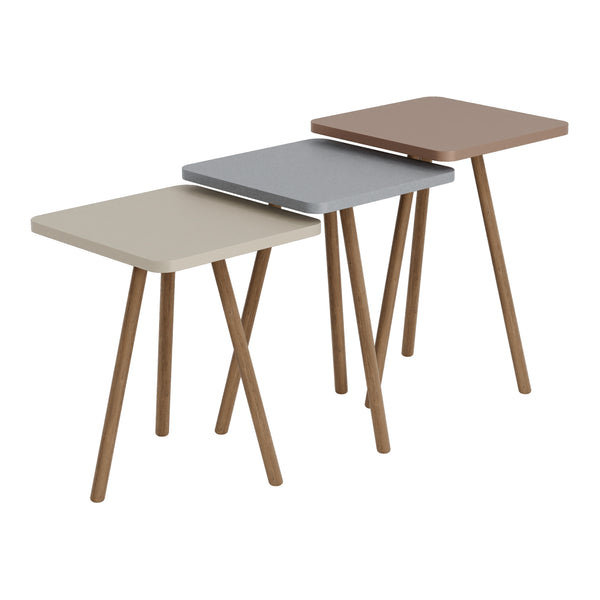 Satztisch Hobro im 3er Set Quadratisch 49x34x34 cm [en.casa]