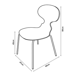 Set Kil di 4 Sedie Impilabili da Sala Pranzo - Vari Colori [en.casa]