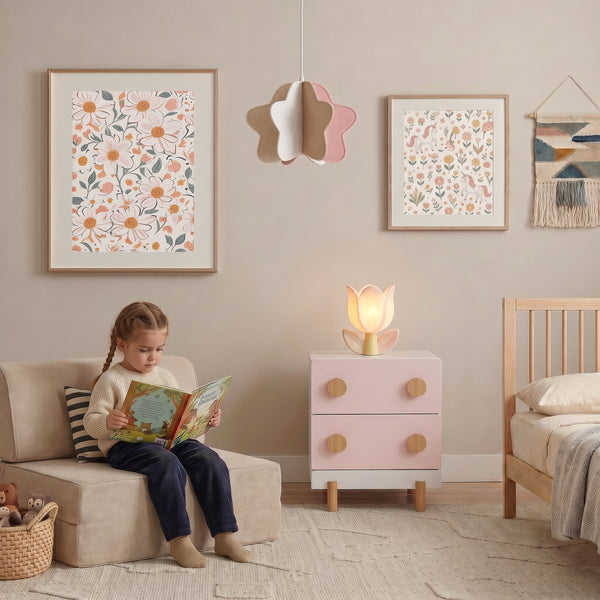Comodino per bambini Vaarentaa 47x40x35 cm [en.casa]