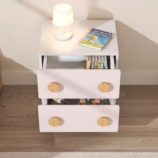 Comodino per bambini Vaarentaa 47x40x35 cm [en.casa]