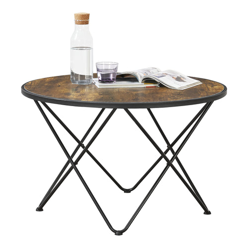 Table basse Goskamark 80x50 cm structure en acier teinte bois foncé [en.casa] - premiumXL