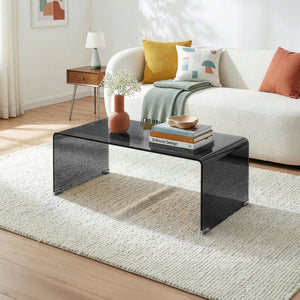 Couchtisch Väsas 90x45x35 cm gehärtetes Glas [en.casa]