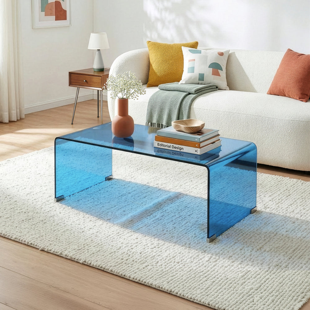 Couchtisch Väsas 90x45x35 cm gehärtetes Glas [en.casa]