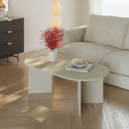 Tavolino da Salotto Kynd con Piano Ovale 119 x 60 x 40 cm -  Vari Colori [en.casa]