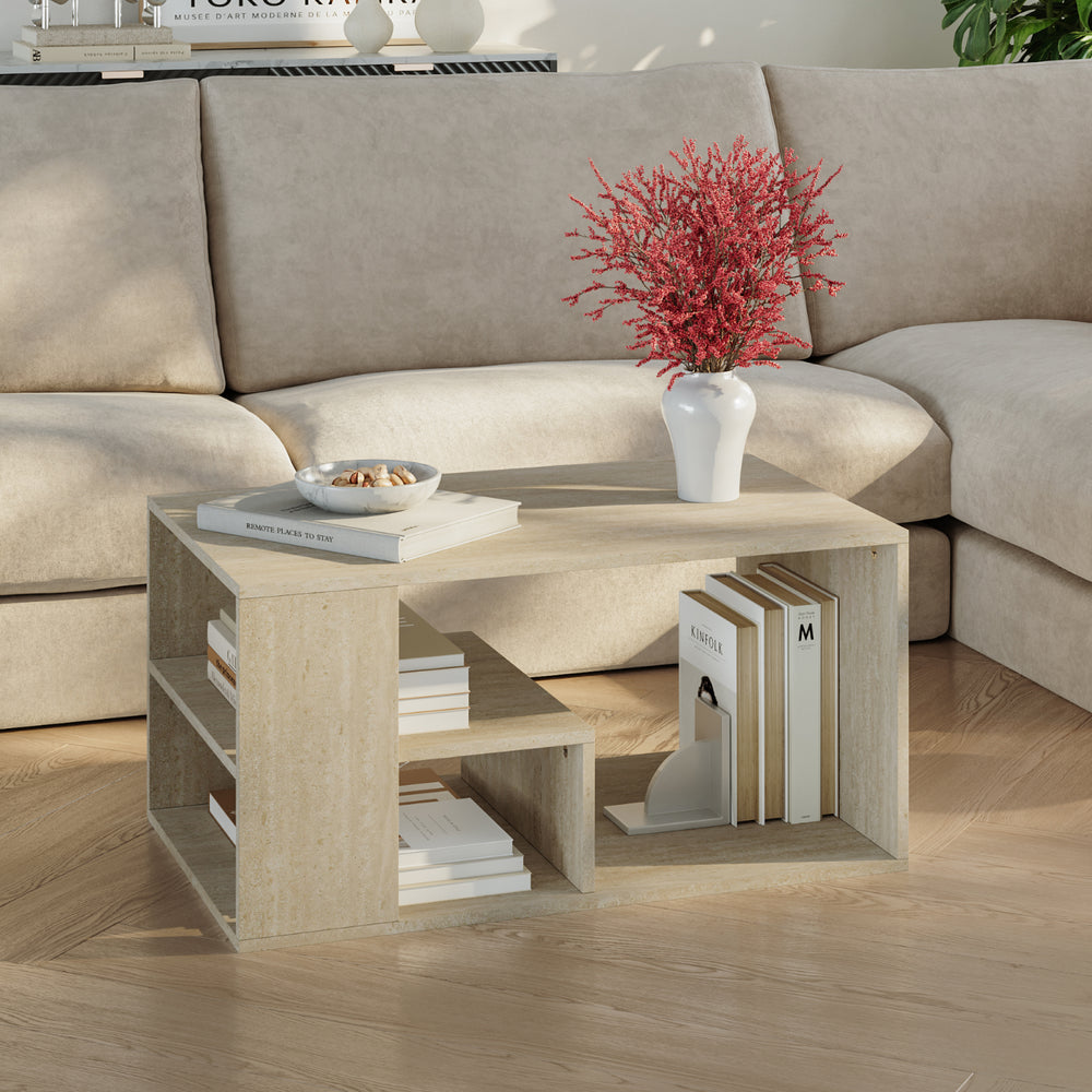 Tavolino Centrale da Salotto Antaa con Vani Aperti 80 x 50 x 40 cm - Vari Colori [en.casa]