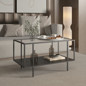 Table basse Nynna acier 90 x 50 x 50 cm noir [en.casa]