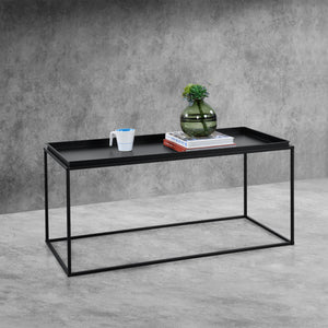 Table basse Nyker 47x100x50 cm design industriel noir en.casa - premiumXL