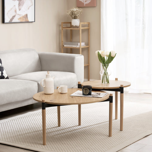 Table basse Kristinestad en set naturel [en.casa] - premiumXL
