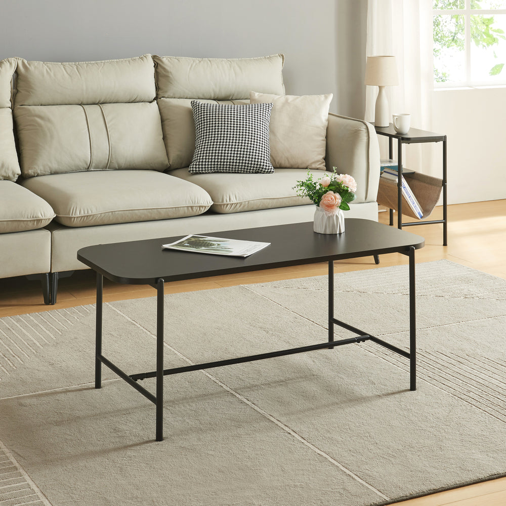 Tavolino da salotto Samnanger 110x50x45cm Nero [en.casa] - premiumXL