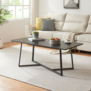 Tavolino da salotto Riskiften 120x60x48 cm effetto marmo, nero [en.casa] - premiumXL