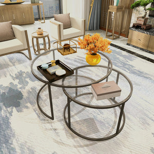 Set Kokkola Tavolini Sovrapponibili con Piani Rotondi [en.casa]