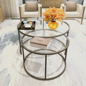 Set Kokkola Tavolini Sovrapponibili con Piani Rotondi [en.casa]