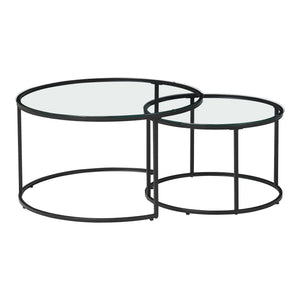 Set Kokkola Tavolini Sovrapponibili con Piani Rotondi [en.casa]