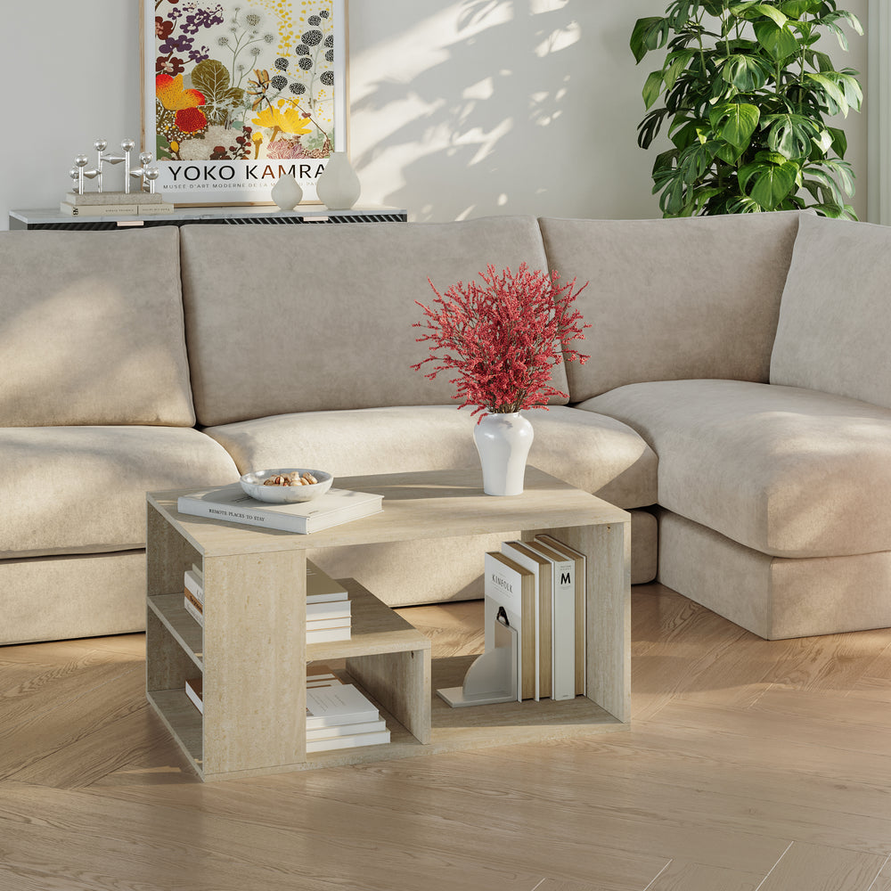 Tavolino Centrale da Salotto Antaa con Vani Aperti 80 x 50 x 40 cm - Vari Colori [en.casa]