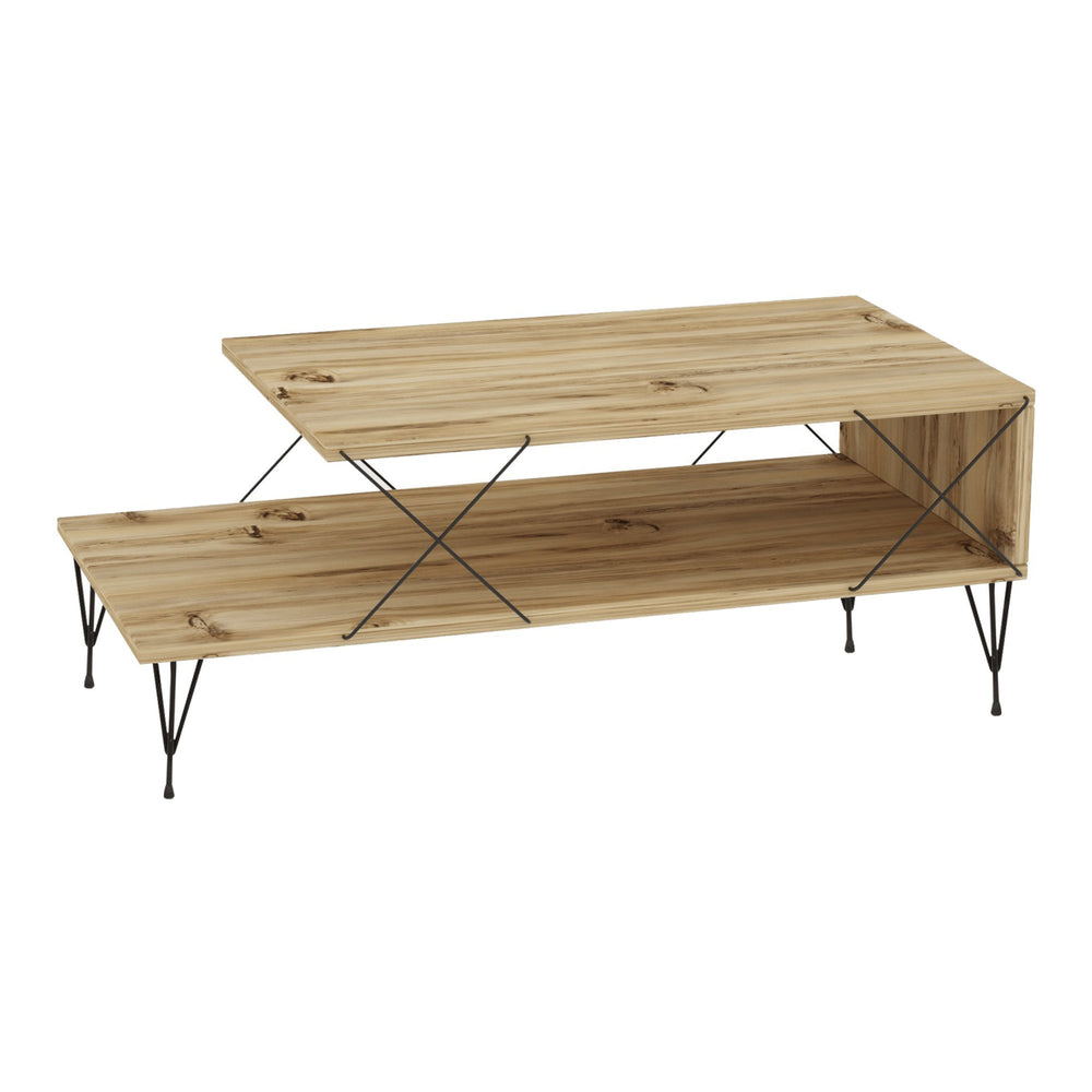 Tavolino Centrale Asker con 2 Piani 100 x 50 x 40 cm - Vari Colori [en.casa]