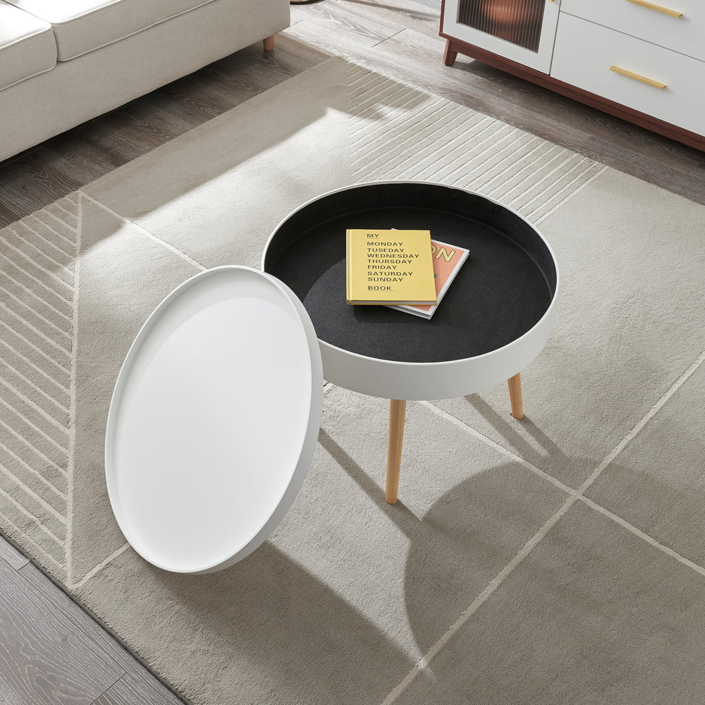 Couchtisch Bongard Weiß Ø60x45 cm [en.casa]