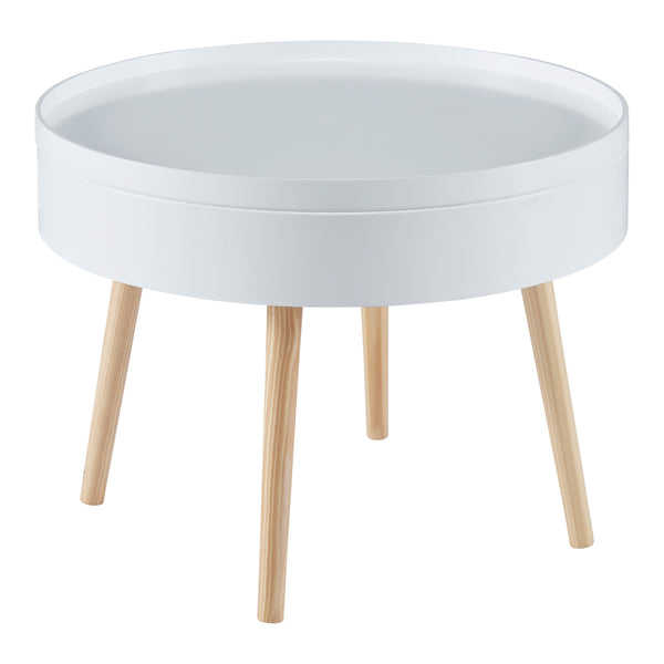 Table basse Bongard avec plateau amovible 45 x 60 cm blanc [en.casa]