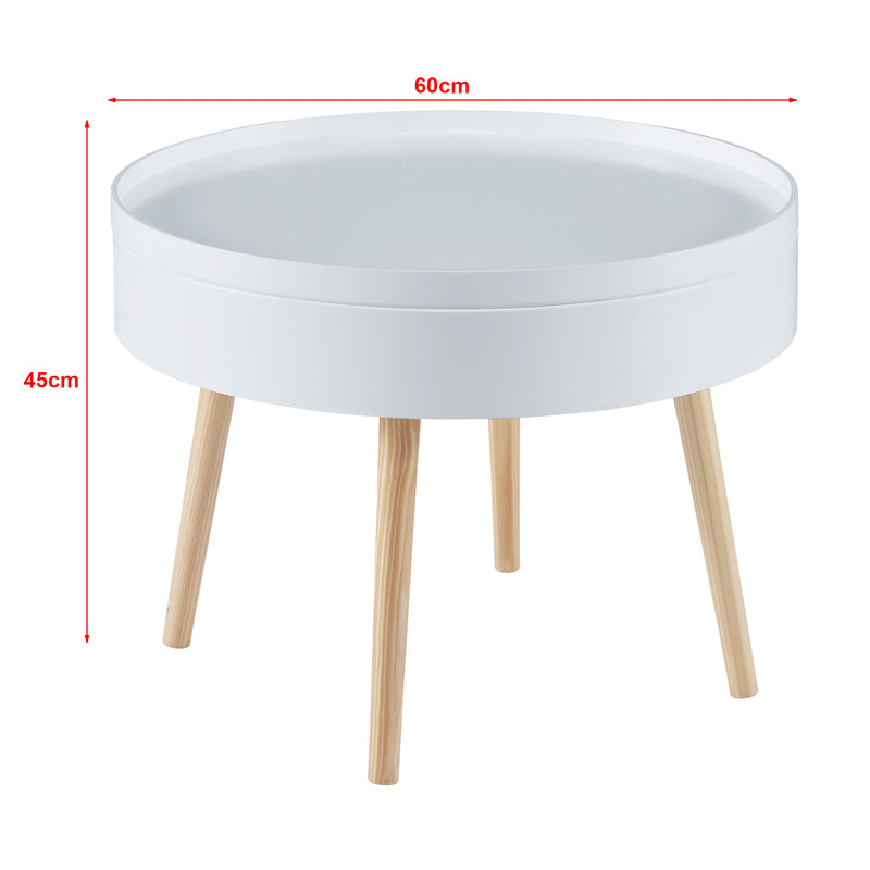 Maßskizze Couchtisch Bongard Weiß Ø60x45 cm [en.casa]