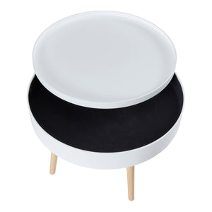 Table basse Bongard avec plateau amovible 45 x 60 cm blanc [en.casa]
